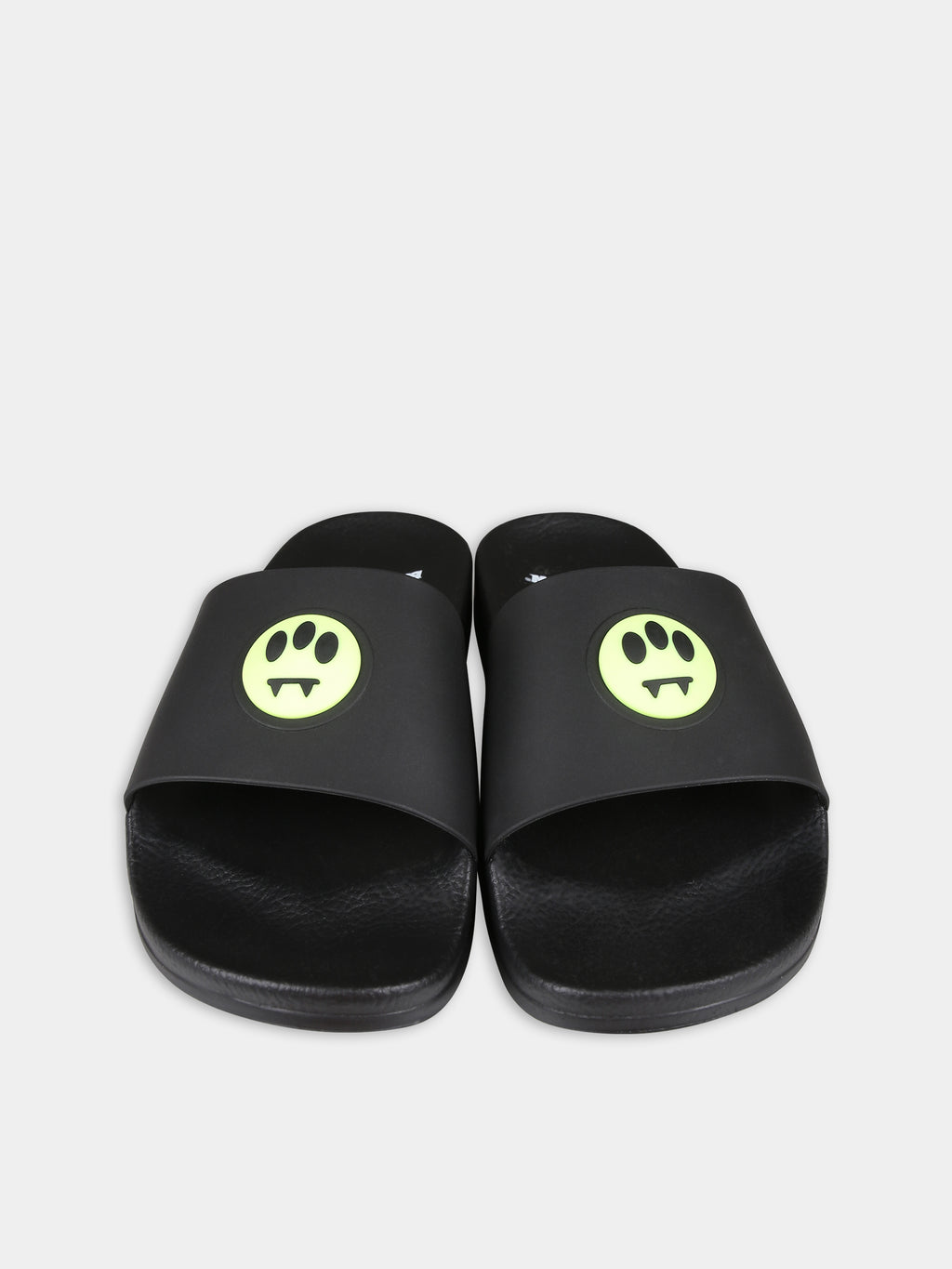 Black slippers for boy with smiley